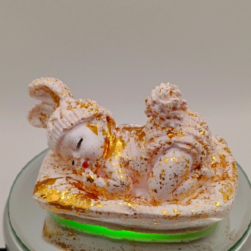 NEW Hand Made 💕 White and Gold Rooster Sculpture Art Piece